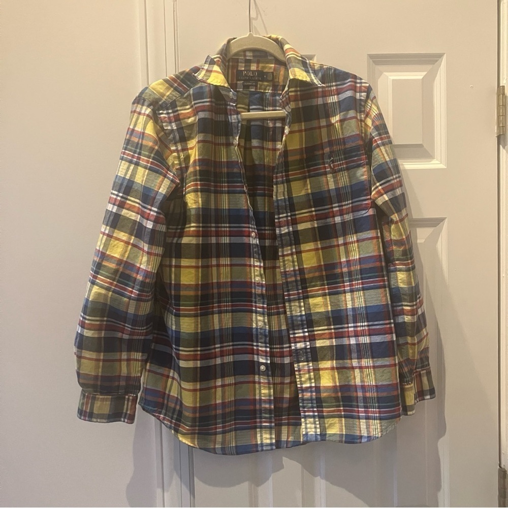 Men’s Polo Ralph Lauren Multicolored Plaid Button Down Shirt (M)